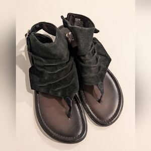 SO Black Suede Gladiator Sandals